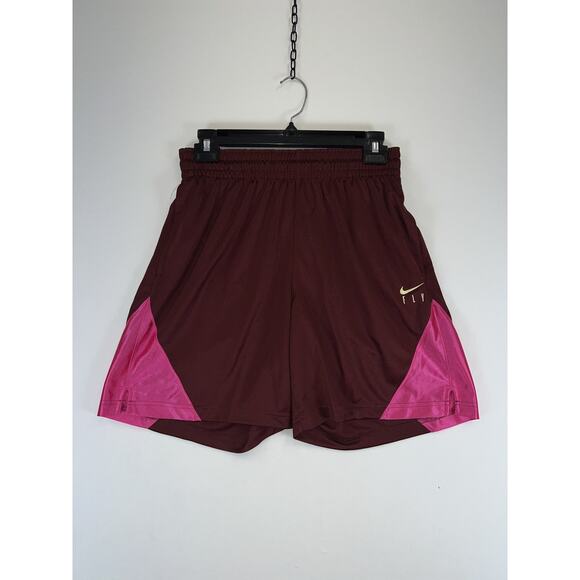 Nike Dri-FIT Fly Basketball Shorts Womens Small Maroon Pink DH7363-619 New Tags - Picture 1 of 6
